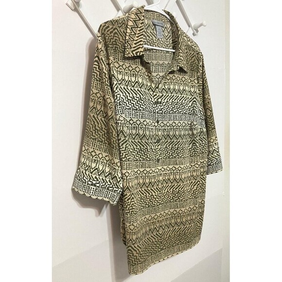 Catherine’s Western Boho Women's Tunic Office Top Size 1X (18/20W)  3/4 Sleeve - Picture 2 of 9